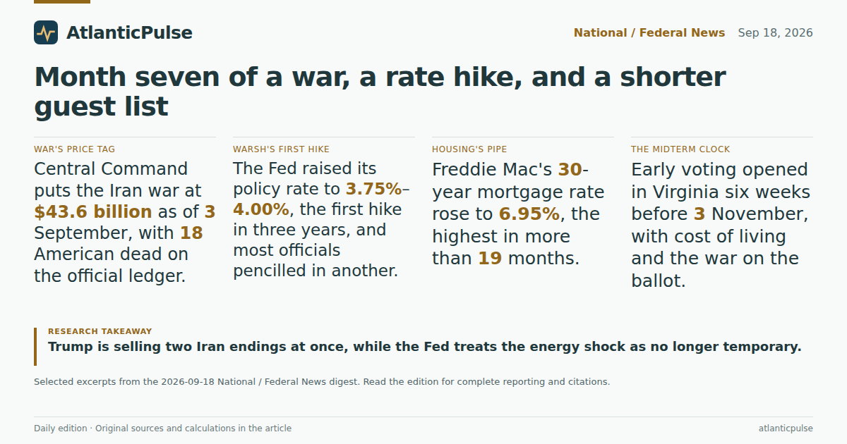 Editorial artwork: Month seven of a war, a rate hike, and a shorter White House guest list
