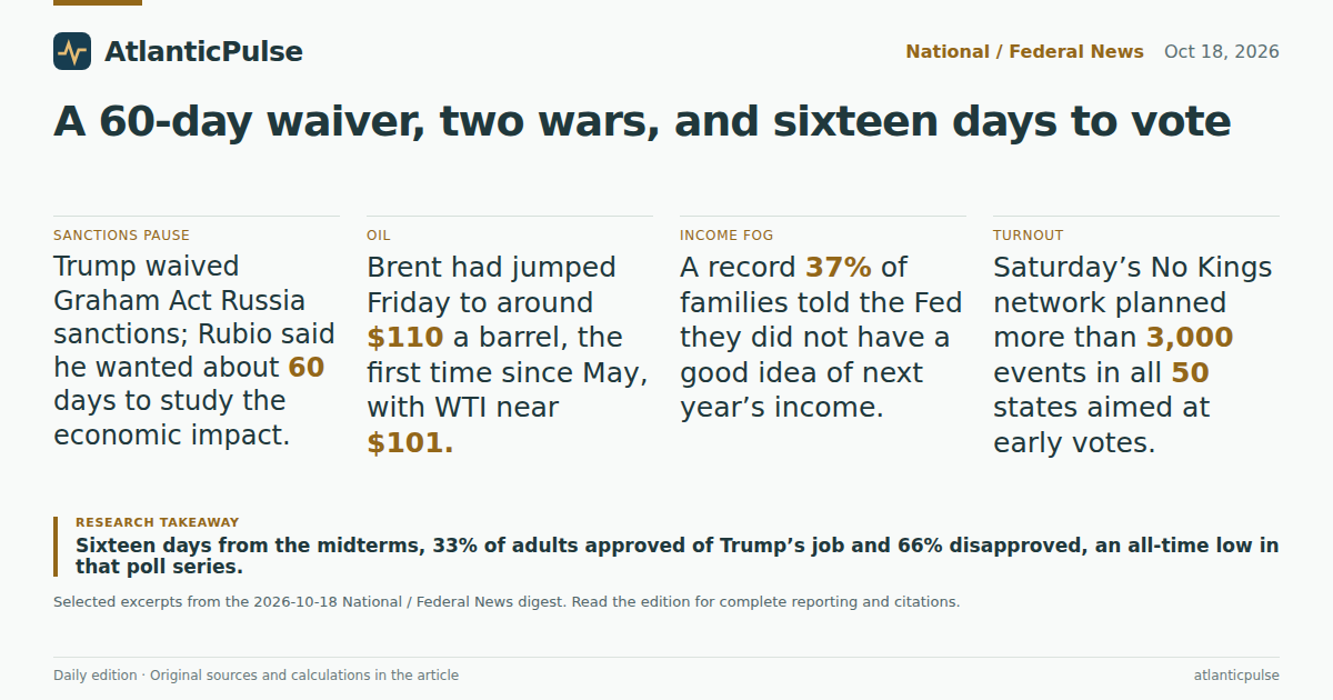 Editorial artwork: A 60-day waiver, two wars, and sixteen days to vote