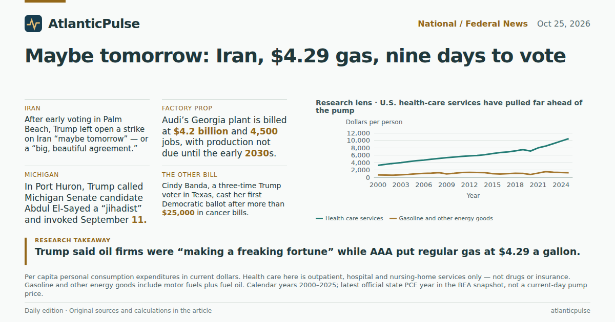 Editorial artwork: Maybe tomorrow: Iran on a hair-trigger, voters on the clock