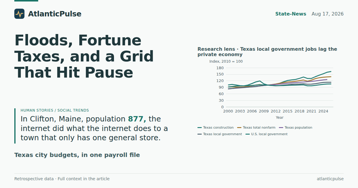 Floods, Fortune Taxes, and a Grid That Hit Pause