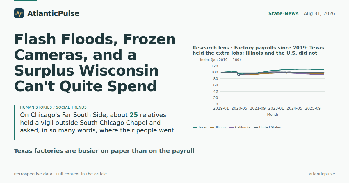 Flash Floods, Frozen Cameras, and a Surplus Wisconsin Can't Quite Spend